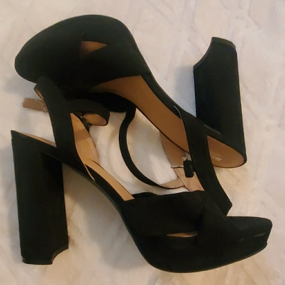 Mossimo black suede block heel pumps size 9 - Picture 3 of 5